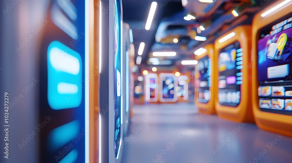 Fototapeta premium Breathtaking futuristic cityscape featuring towering skyscrapers holographic advertisements and neon lit streets that evoke a captivating aesthetic