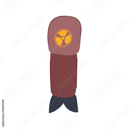 radiation atomic bomb cartoon. uranium detonation, fallout hiroshima, nagasaki manhattan radiation atomic bomb sign. isolated symbol vector illustration