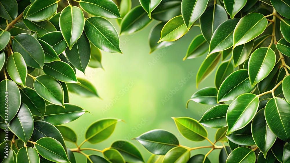 Close-up natural background of empty space and ficus leaves Close-up natural background of empty space and ficus leaves