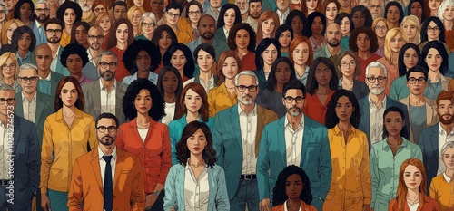  A large group of diverse people. Multi ethnic group