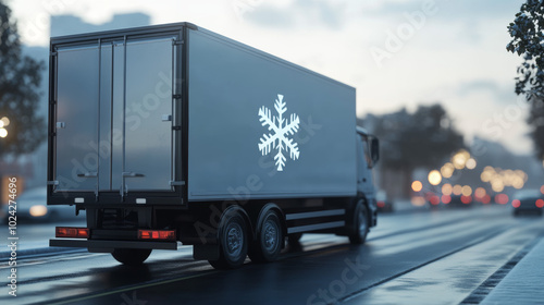 Cold Chain Logistics - A cold chain truck with a good cold storage/freezer reserve on the move