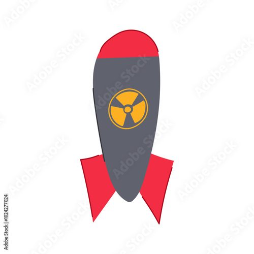 nagasaki atomic bomb cartoon. manhattan trinity, warhead blast, mushroom isotopes nagasaki atomic bomb sign. isolated symbol vector illustration