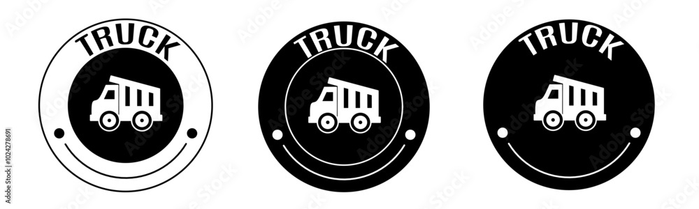 Black and white illustration of truck icon in flat. Stock vector. Black and white illustration of truck icon in flat. Stock vector.