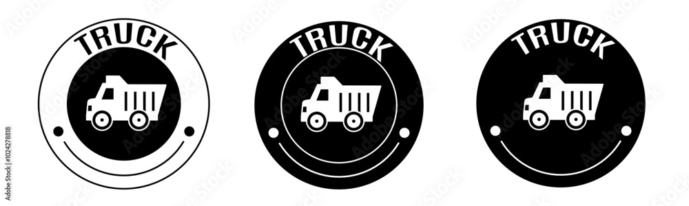 Black and white illustration of truck icon in flat. Stock vector. Black and white illustration of truck icon in flat. Stock vector.