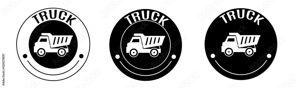 Black and white illustration of truck icon in flat. Stock vector. Black and white illustration of truck icon in flat. Stock vector.