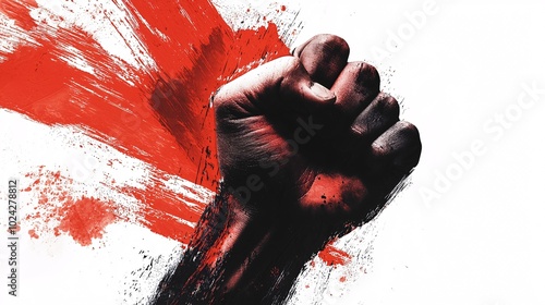 A striking poster template showcasing extremist themes, designed with generous space for powerful messages against a clean white backdrop.