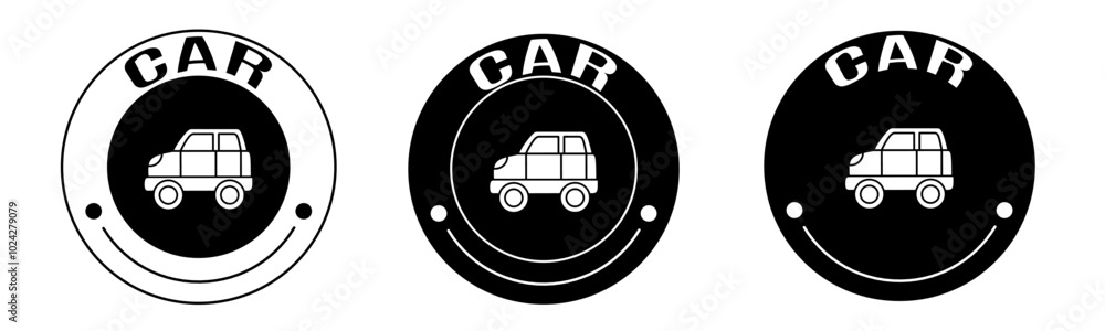 Black and white illustration of car icon in flat. Stock vector. Black and white illustration of car icon in flat. Stock vector.