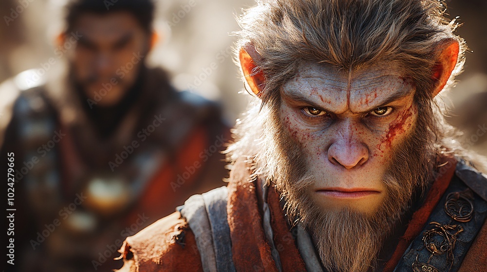 Epic Portrait of a Mythical Monkey Warrior Epic Portrait of a Mythical Monkey Warrior