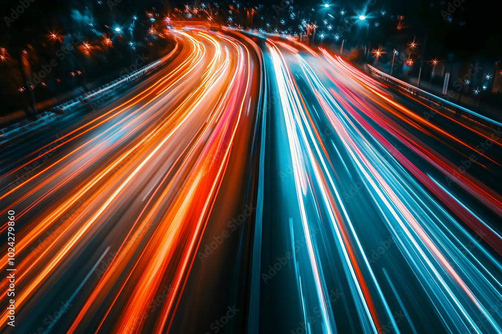 Obraz premium Abstract Background with Bright Lines of Light and Speed