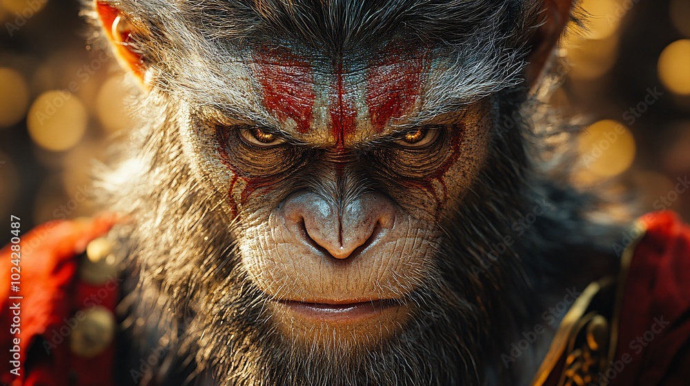 Human-like Monkey with Intense Expression and Details Human-like Monkey with Intense Expression and Details