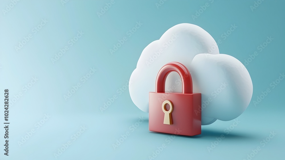 Secure cloud data and information privacy concept with padlock icon in flat design Technology internet and cybersecurity elements for digital content protection Secure cloud data and information privacy concept with padlock icon in flat design Technology internet and cybersecurity elements for digital content protection