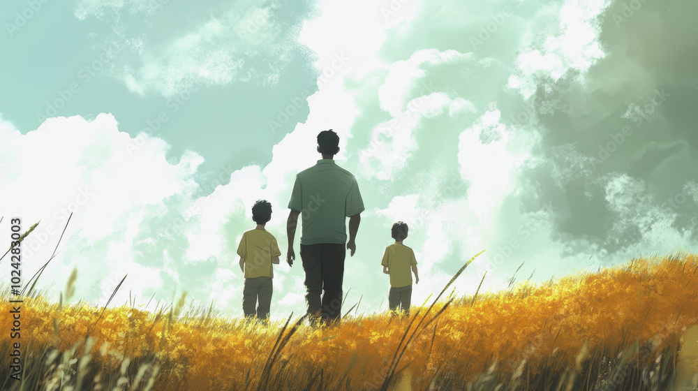 Sons' Day. A little boy. father and son Sons' Day. A little boy. father and son