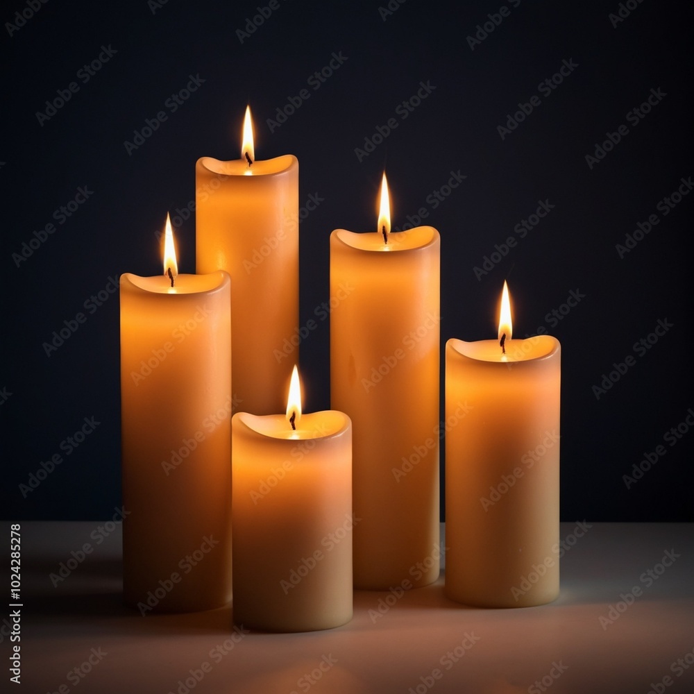burning candles on black background burning candles on black background