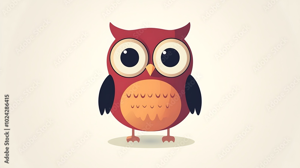 Minimalist owl illustration with a symmetrical design, featuring a circular head and body, and simple curved lines for wings, set against a plain white background. Minimalist owl illustration with a symmetrical design, featuring a circular head and body, and simple curved lines for wings, set against a plain white background.