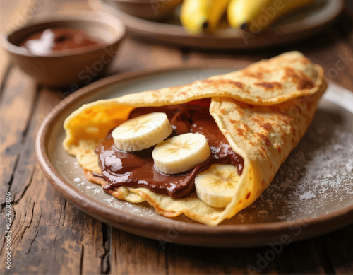 Banana Nutella Crepe Breakfast