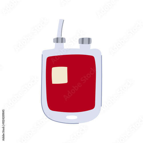 platelets blood donor bag cartoon. hemoglobin storage, compatibility screening, safety needle platelets blood donor bag sign. isolated symbol vector illustration