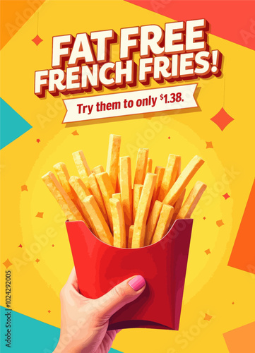 Promotion of Fat Free French Fries for $1.38