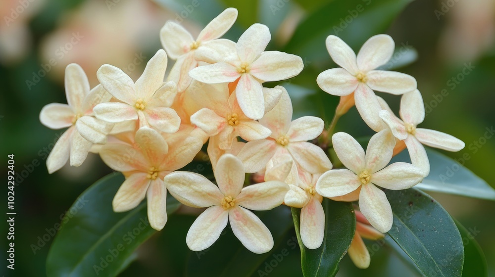 Cluster of Light Colored Flowers on a Shrub Cluster of Light Colored Flowers on a Shrub