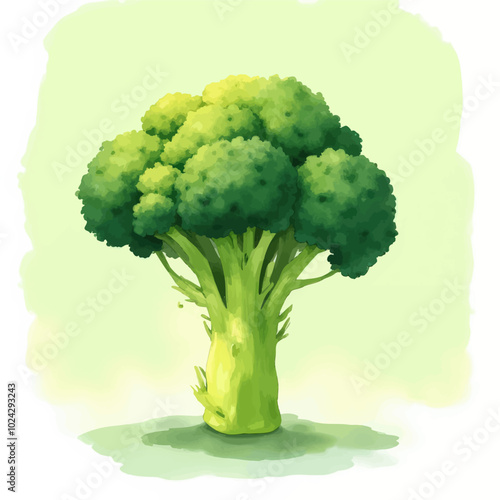 Vibrant Green Broccoli Illustration