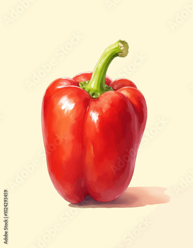 Vibrant Red Bell Pepper Illustration