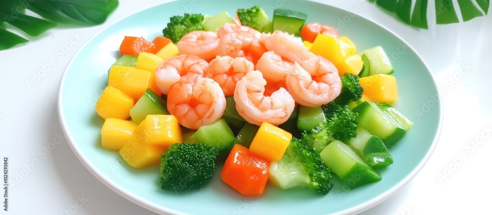 Chinese Spicy Stir Fried Vegetable And Shrimp Chinese Spicy Stir Fried Vegetable And Shrimp