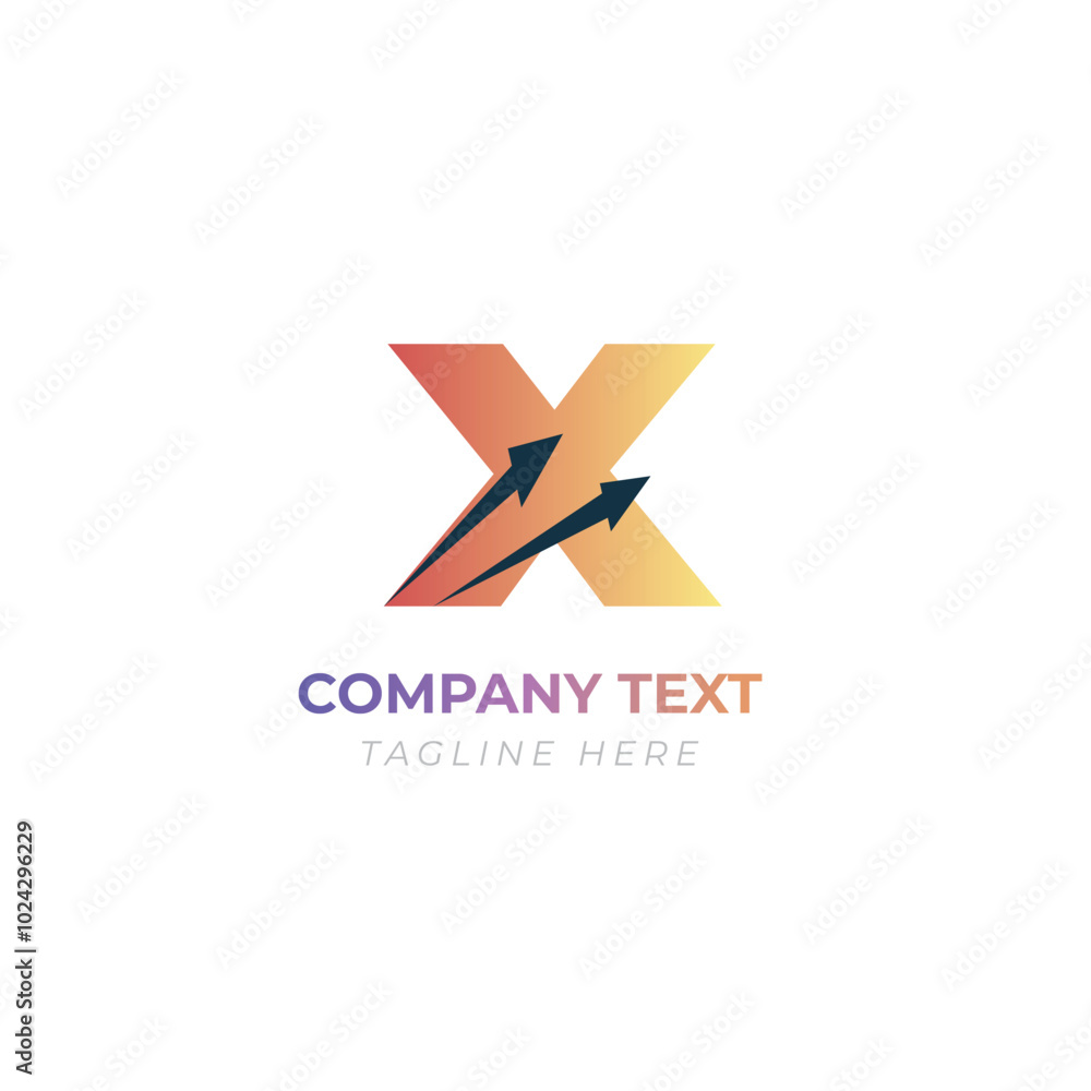 X Shaped Arrows Unique and Memorable Logo for business X Shaped Arrows Unique and Memorable Logo for business