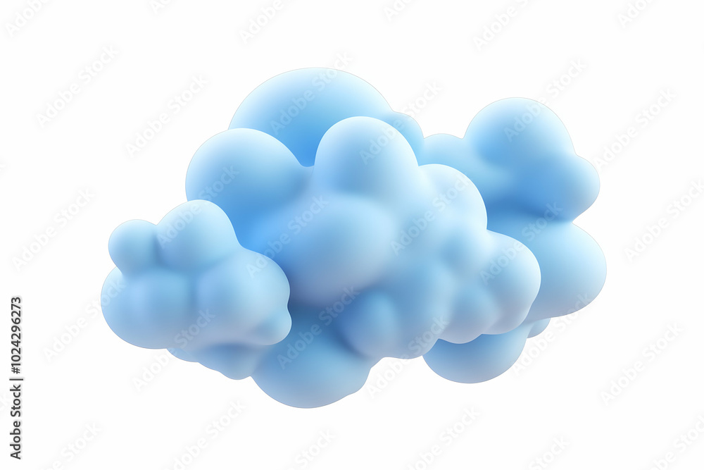 Abstract 3D Blue Cloud Shape Illustration Abstract 3D Blue Cloud Shape Illustration