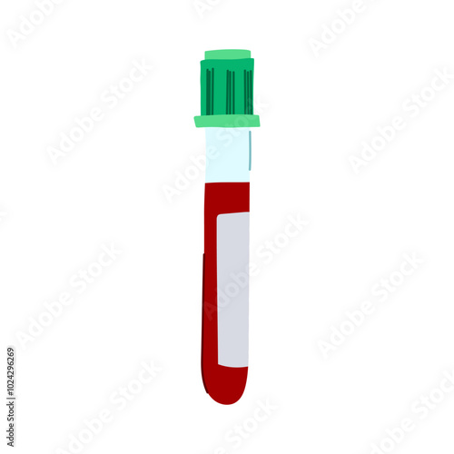 diagnostics blood test vial cartoon. phlebotomy serum, plasma hematology, centrifuge needle diagnostics blood test vial sign. isolated symbol vector illustration