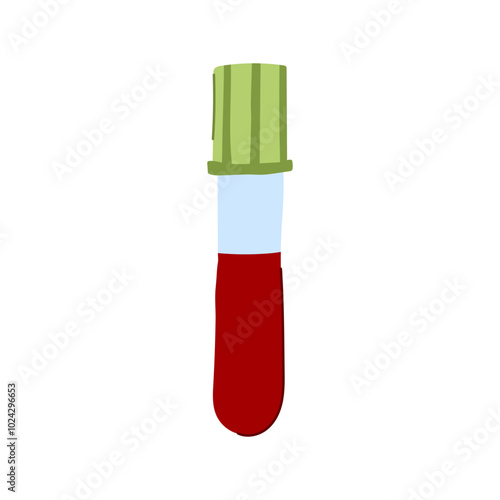 sample blood test vial cartoon. laboratory analysis, diagnostics phlebotomy, serum plasma sample blood test vial sign. isolated symbol vector illustration
