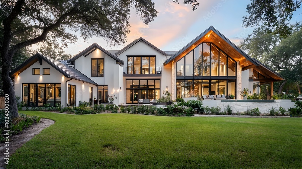 Picture of Stunning architectural design of a contemporary luxury home featuring ...