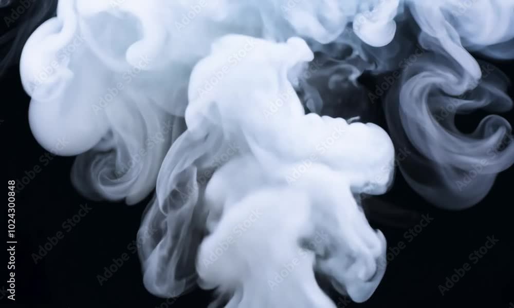 Rising Wall of Endless Smoke Steam Loop on Black Background Rising Wall of Endless Smoke Steam Loop on Black Background