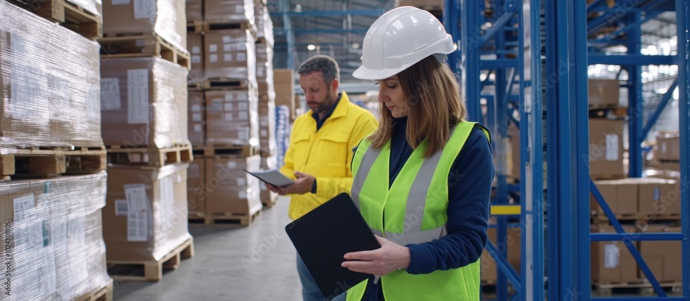 Warehouse Workers Checking Inventory Warehouse Workers Checking Inventory