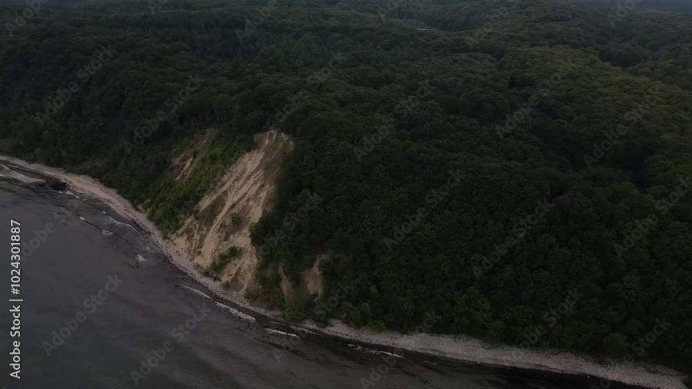 Top view to the Rügen island coast and their famous chalk rocks Top view to the Rügen island coast and their famous chalk rocks