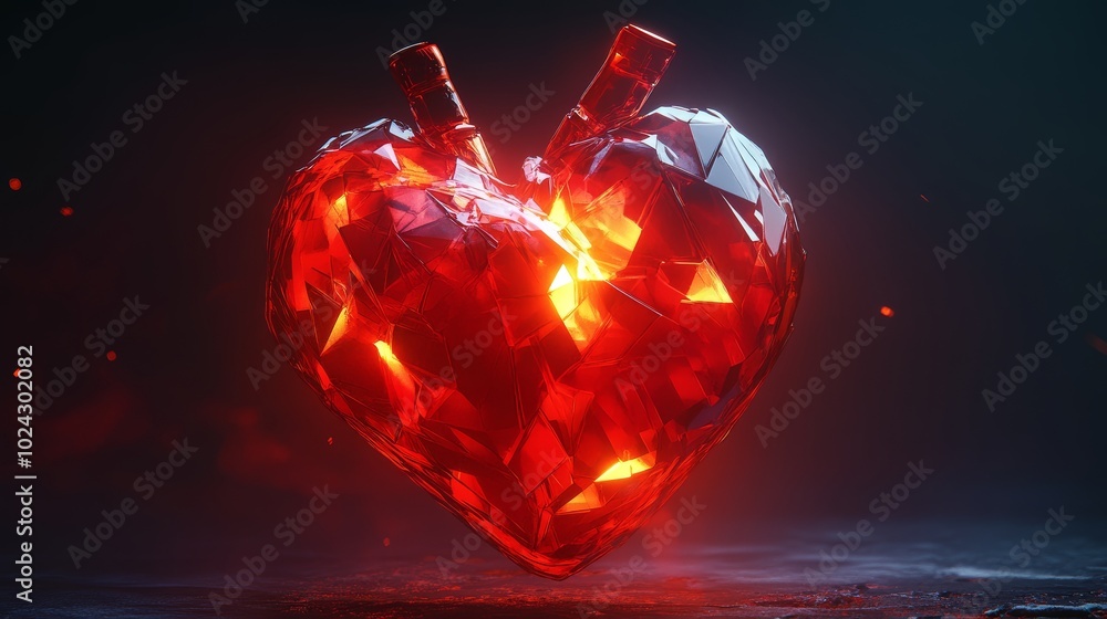 Abstract 3D Heart Render Geometric Love and Creativity Abstract 3D Heart Render Geometric Love and Creativity