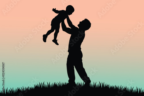 Father Throwing Child in Air Silhouette