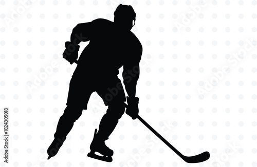 Silhouette of a Ice Hockey Player