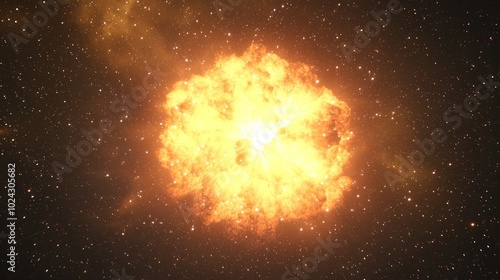 Wallpaper Mural Celestial Symphony: Captivating Supernova Explosion in Cosmic 3D Rendering, Dynamic Lightning Display Torontodigital.ca