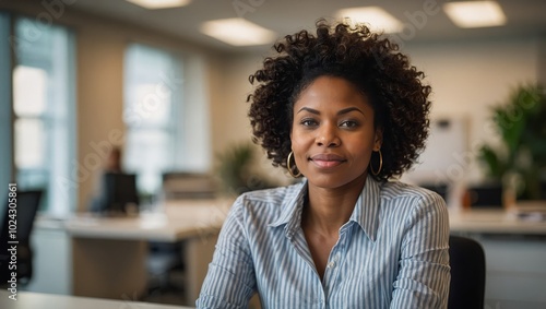 Portrait of an african american woman at office