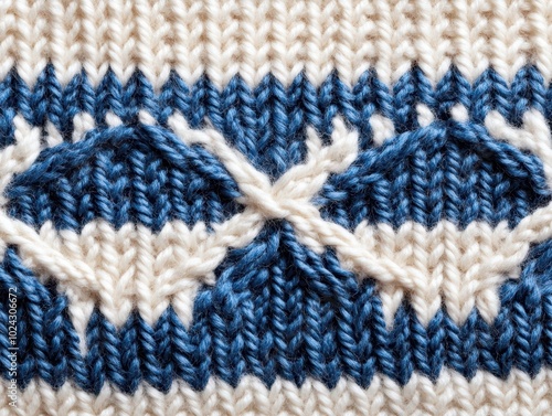 Cozy Knitted Sweater Texture Close-Up photo