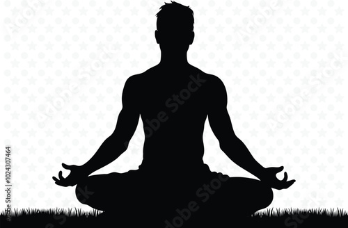 Silhouette of a man in Yoga Pose