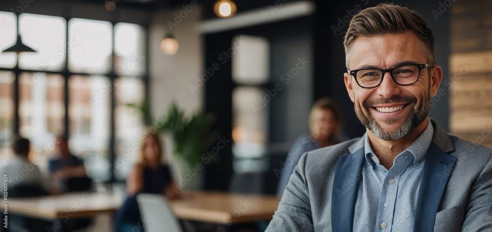 Portrait, smile and business man with arms crossed for coworking, pride or opportunity. Face, confidence or manager, entrepreneur or creative editor with glasses in startup for leadership experience Portrait, smile and business man with arms crossed for coworking, pride or opportunity. Face, confidence or manager, entrepreneur or creative editor with glasses in startup for leadership experience