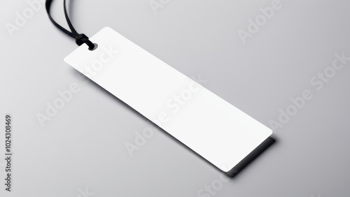 Obraz na płótnie Minimalist bookmark mockup showing a classic, rectangular bookmark in a neutral setting. Great for use in digital or print media presentations, focusing solely on the bookmark design w salonie