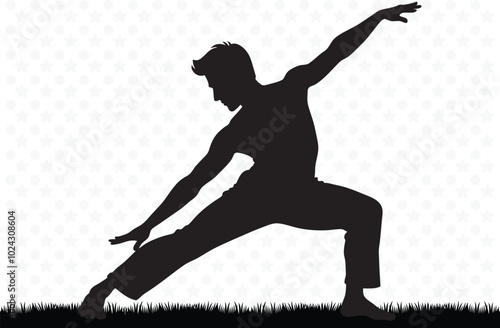 Silhouette of a man in Yoga Pose