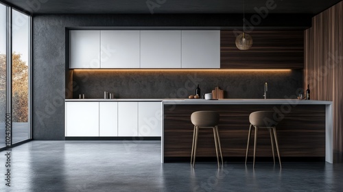 Contemporary Kitchen Interior Design with Stylish Furniture and Minimalist Decor