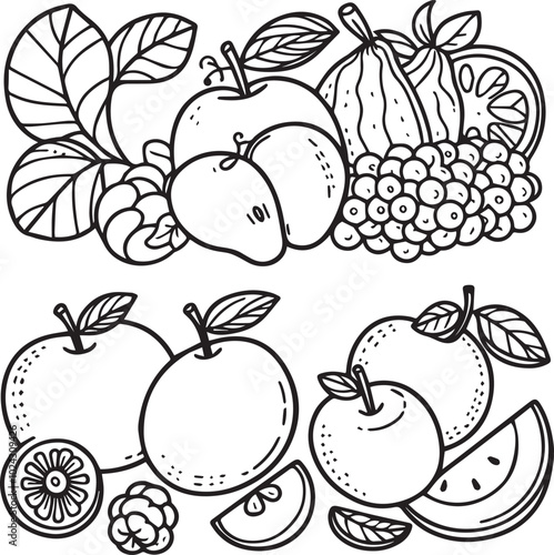 collection of fruit pictures to color - version 5