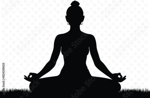 Silhouette of a woman in Yoga Pose 