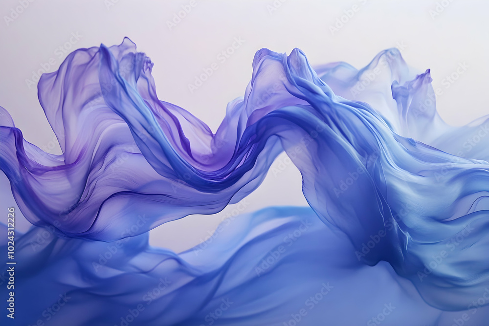 Abstract Background with Flowing Blue Fabric Abstract Background with Flowing Blue Fabric