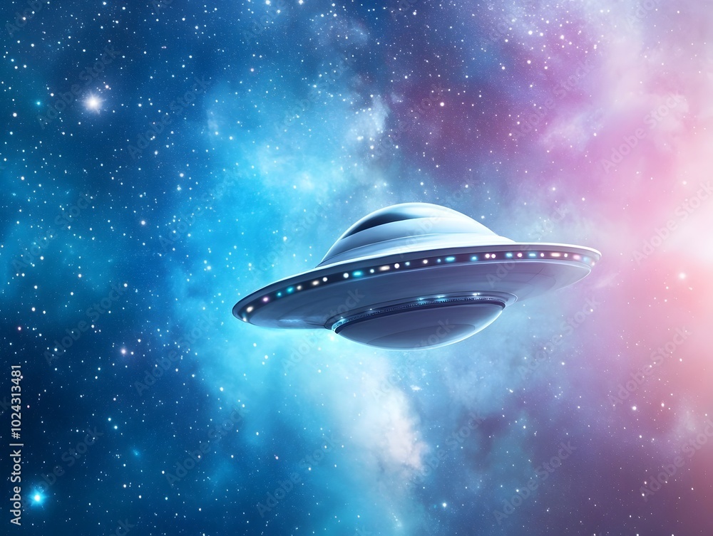Majestic UFO Gliding Through Dreamy Watercolor Galaxy with Ethereal Stardust A captivating and mystical sci fi scene blending soft blues and purples with luminous sparkles and astral wonder Majestic UFO Gliding Through Dreamy Watercolor Galaxy with Ethereal Stardust A captivating and mystical sci fi scene blending soft blues and purples with luminous sparkles and astral wonder