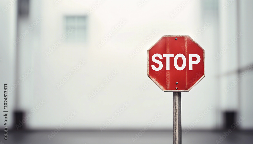 Isolated stop sign on a white background with copy space for text. Isolated stop sign on a white background with copy space for text.