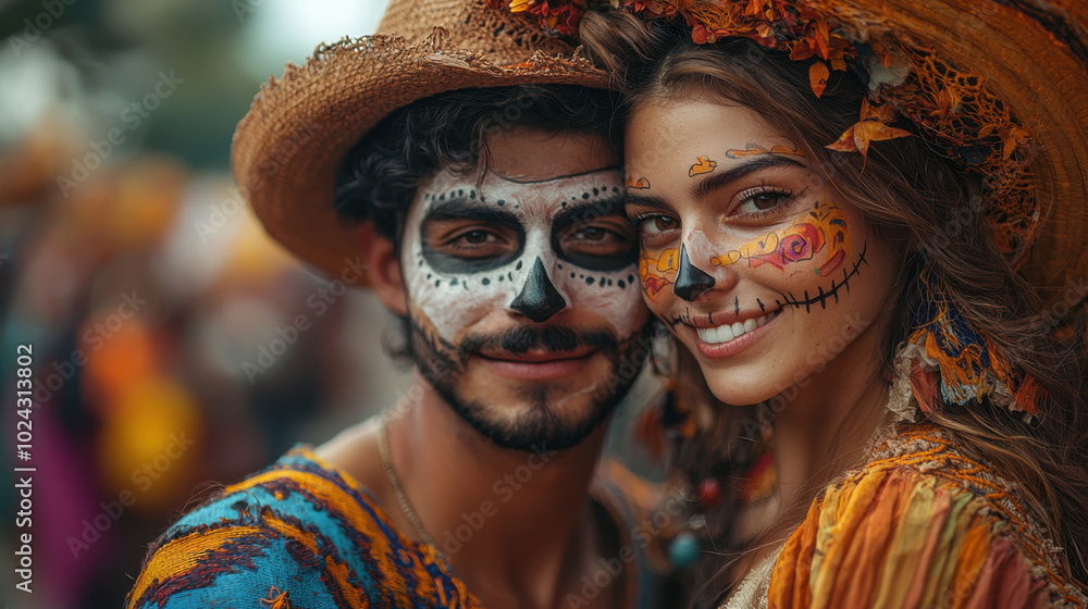Couple in Day of the Dead Makeup Couple in Day of the Dead Makeup
